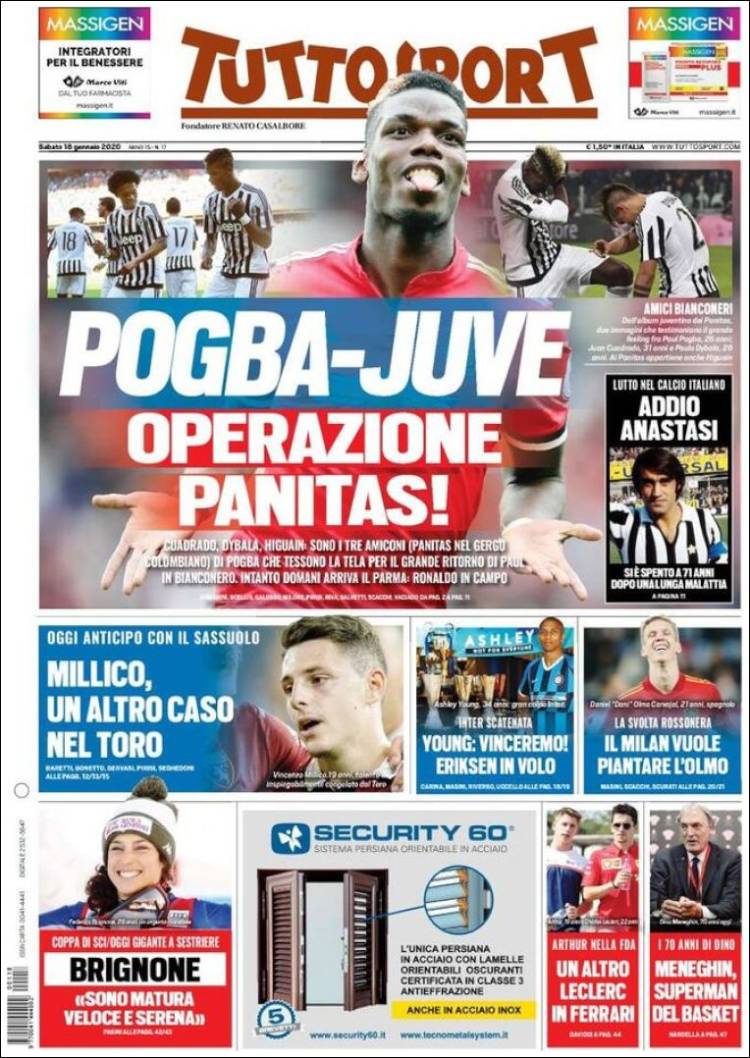 Portadas de diarios deportivos del mundo del 18 de enero del 2020