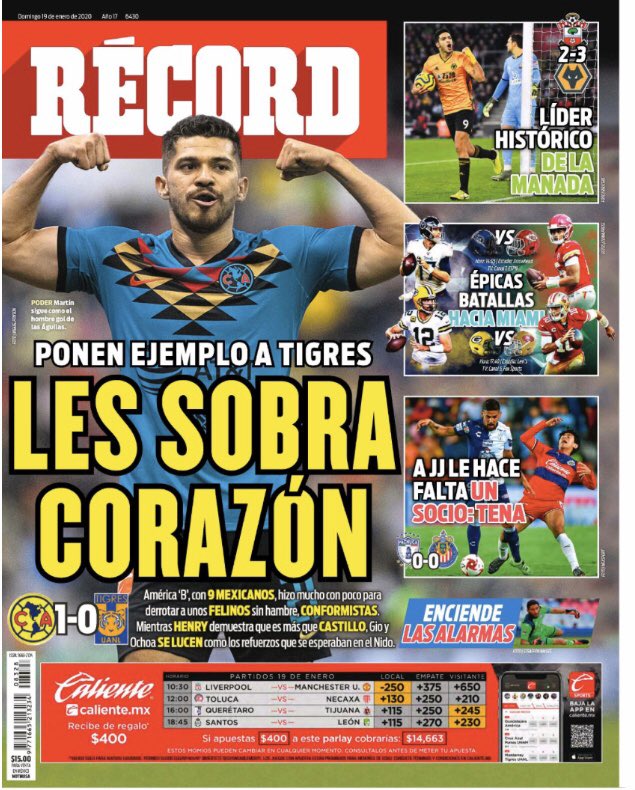 Portadas de diarios deportivos del mundo del 19 de enero del 2020.