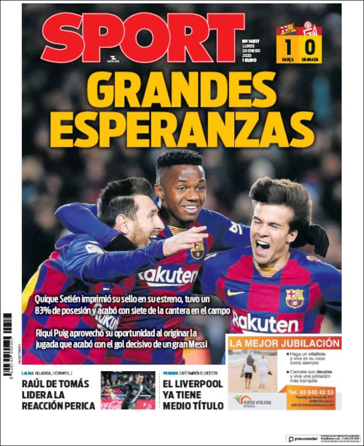 Portadas de diarios deportivos del mundo del 20 de enero del 2020.