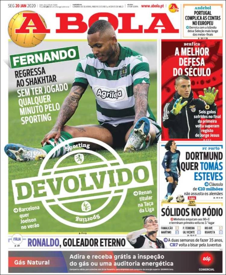Portadas de diarios deportivos del mundo del 20 de enero del 2020.