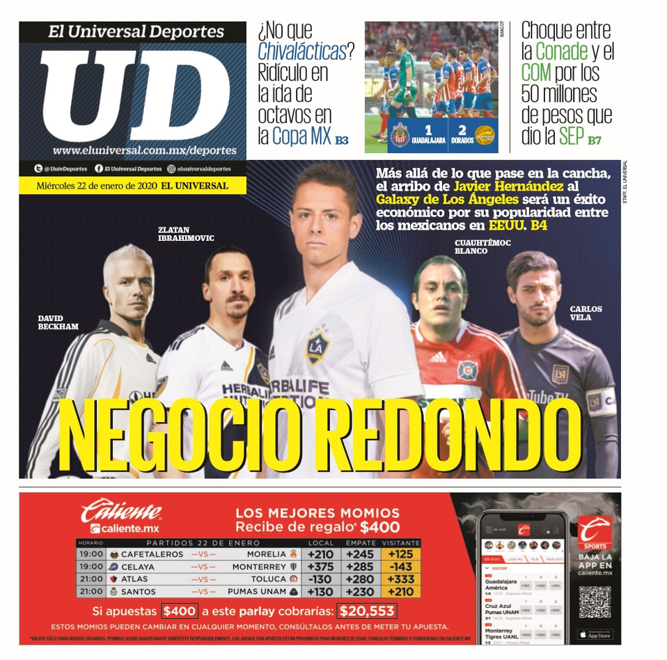 Portadas de diarios deportivos del mundo del 22 de enero del 2020