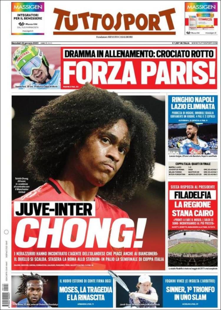 Portadas de diarios deportivos del mundo del 22 de enero del 2020