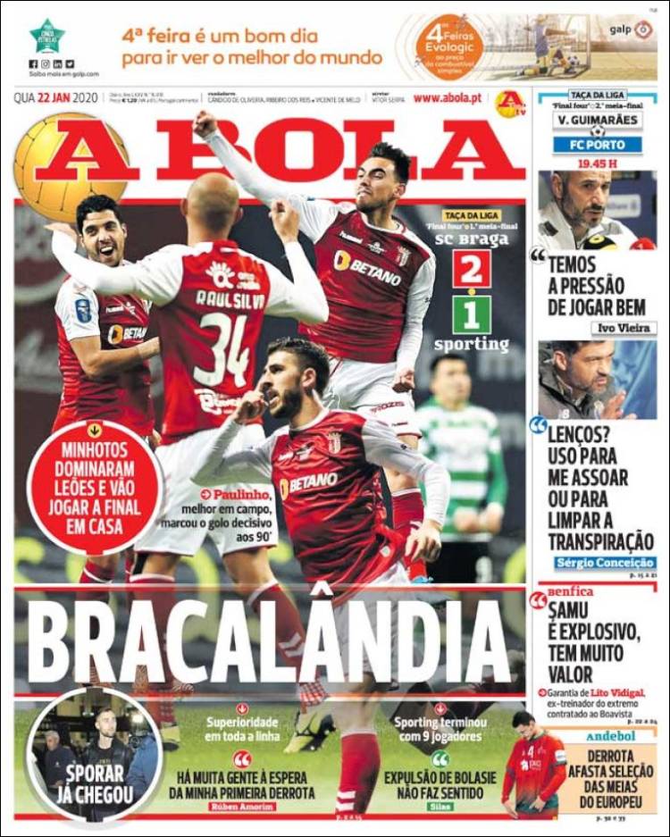 Portadas de diarios deportivos del mundo del 22 de enero del 2020