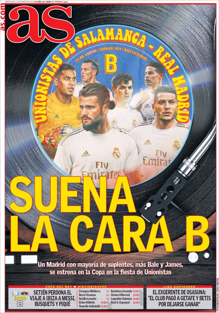 Portadas de diarios deportivos del mundo del 22 de enero del 2020