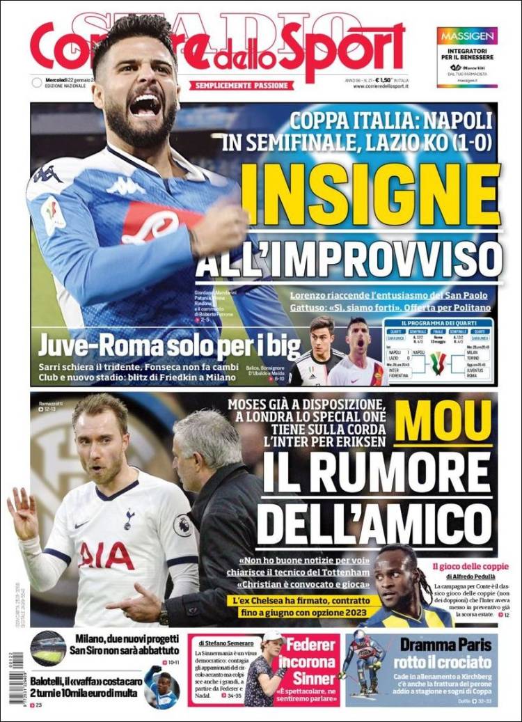 Portadas de diarios deportivos del mundo del 22 de enero del 2020