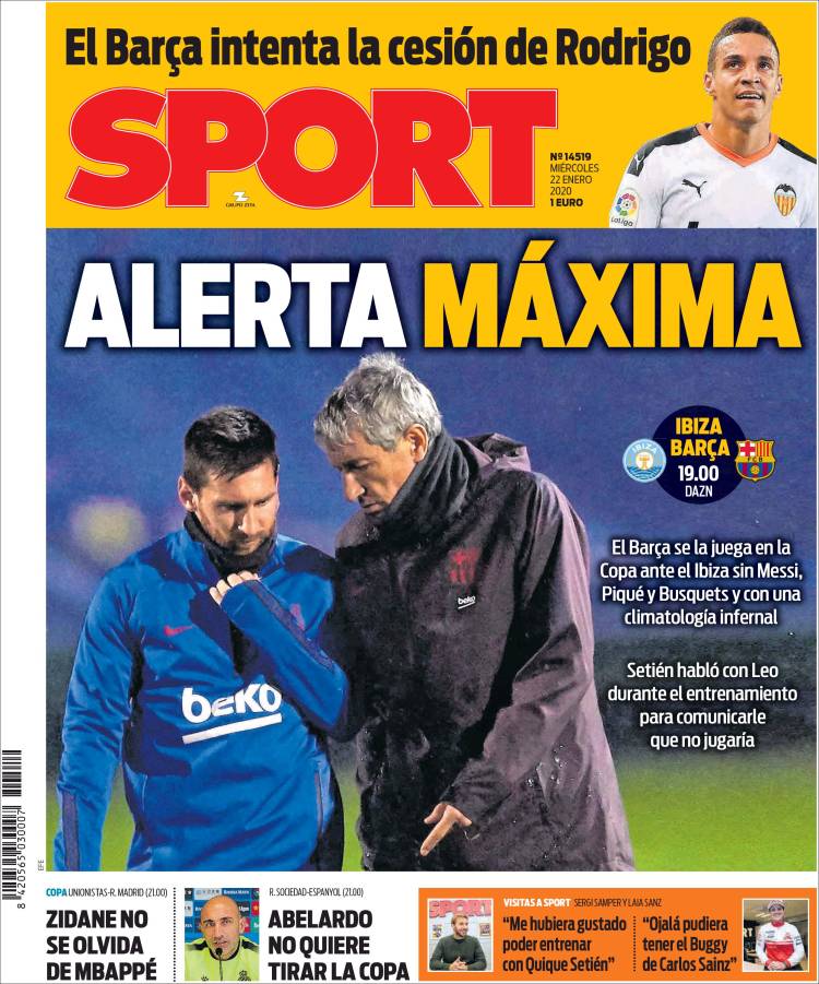 Portadas de diarios deportivos del mundo del 22 de enero del 2020