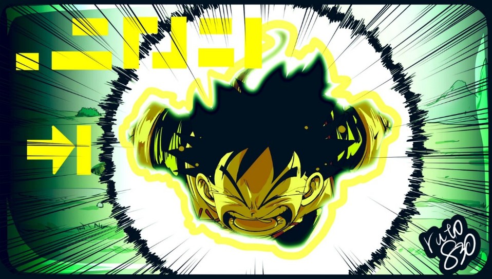 Raditz midiendo la fuerza de Gohan. (Foto:@ruto830)