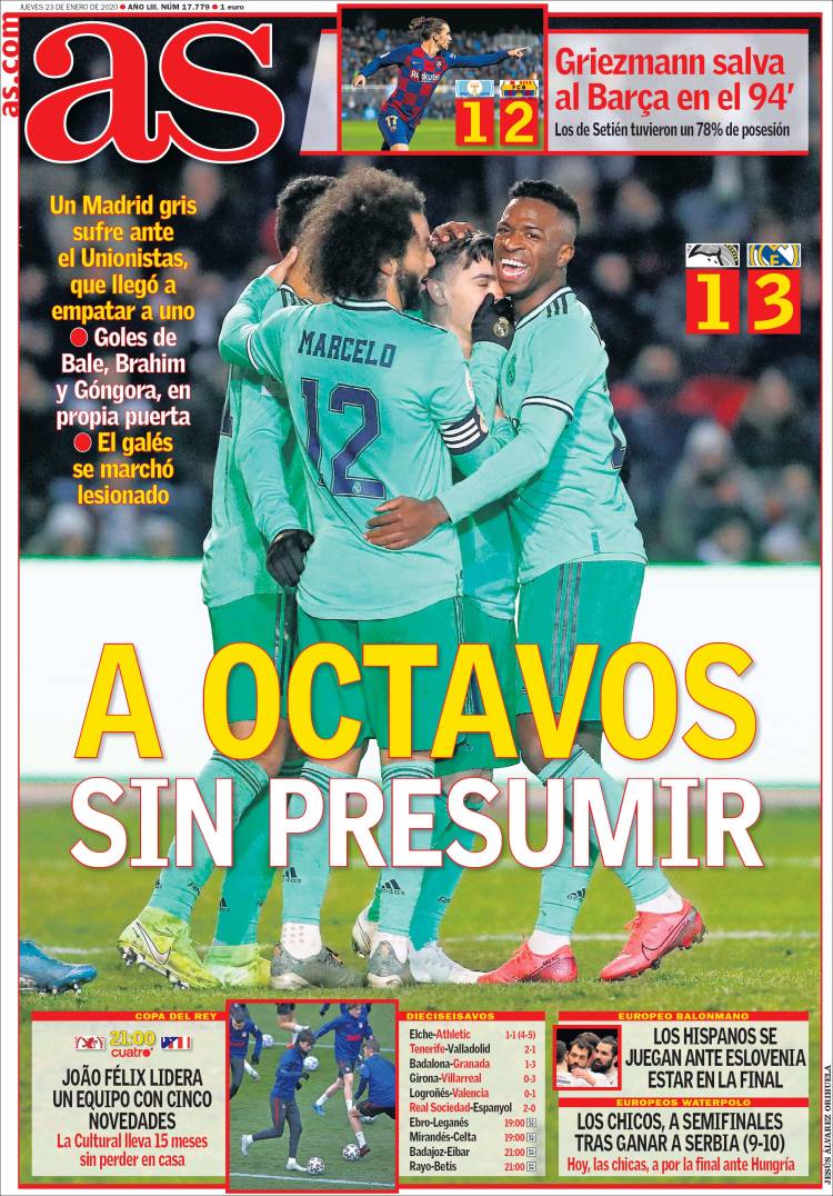 Portadas de diarios deportivos del mundo del 23 de enero del 2020