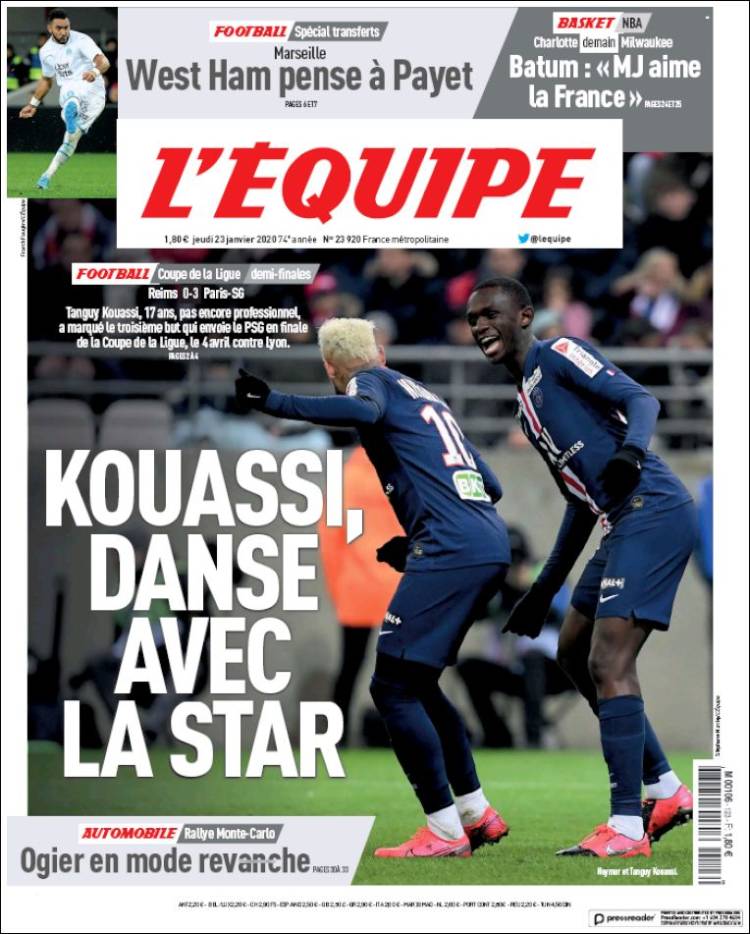 Portadas de diarios deportivos del mundo del 23 de enero del 2020