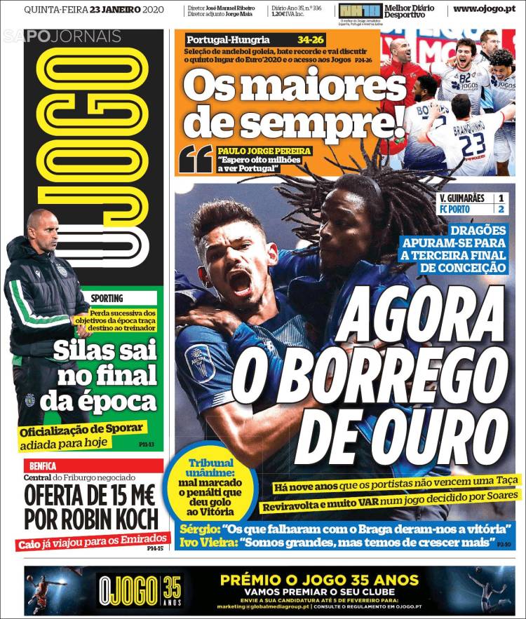 Portadas de diarios deportivos del mundo del 23 de enero del 2020