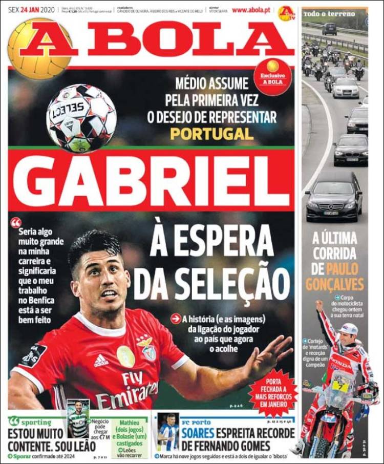 Portadas de diarios deportivos del mundo del 24 de enero del 2020