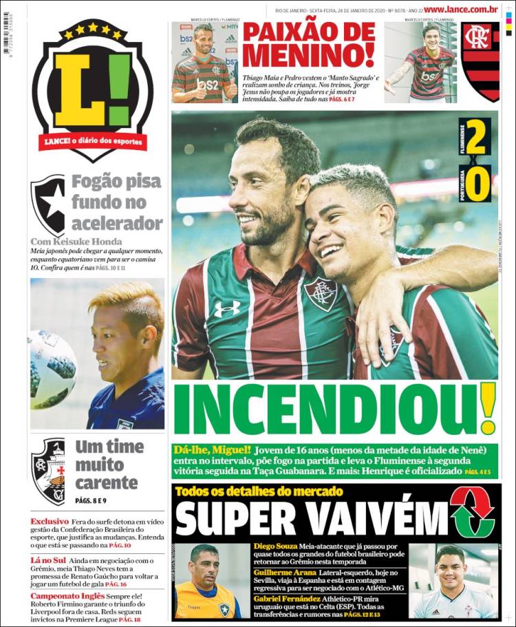 Portadas de diarios deportivos del mundo del 24 de enero del 2020