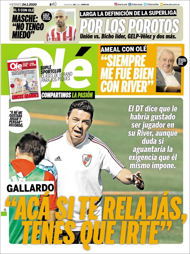 Portadas de diarios deportivos del mundo del 24 de enero del 2020