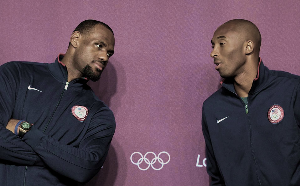 Kobe Bryant y LeBron James jugaron juntos en los Olímpicos del 2008 y 2012. (Reuters)