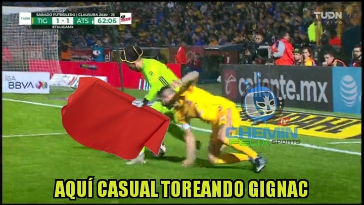 ¡Olé! A Gignac le mostraron el capote y le dieron semejante faena.