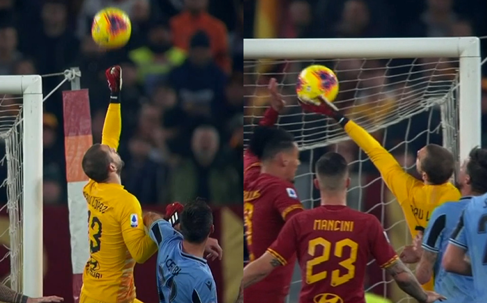 Pau López comete el error del año en el juego entre Roma y Lazio (Captura)