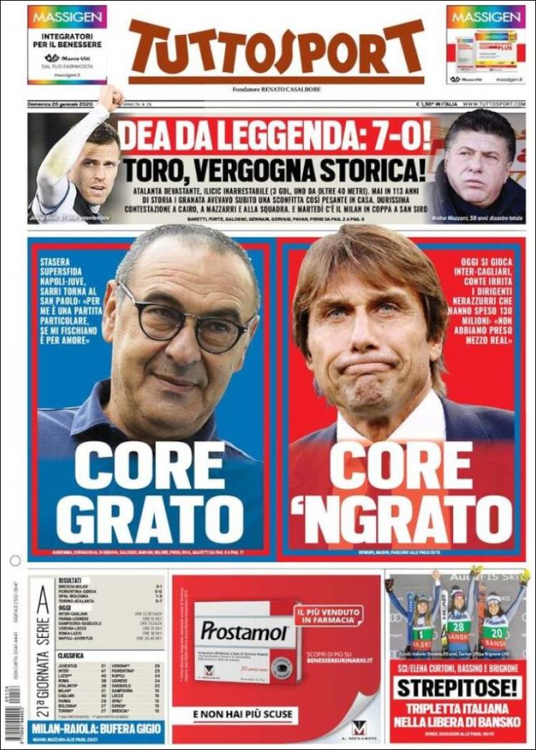 Portadas de diarios deportivos del mundo del 26 de enero del 2020