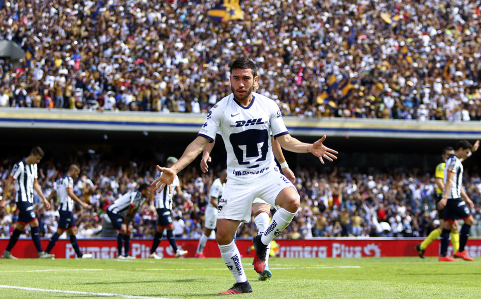 Juan Pablo Vigón celebró con este baile el gol del triunfo. (Foto: Imago7)