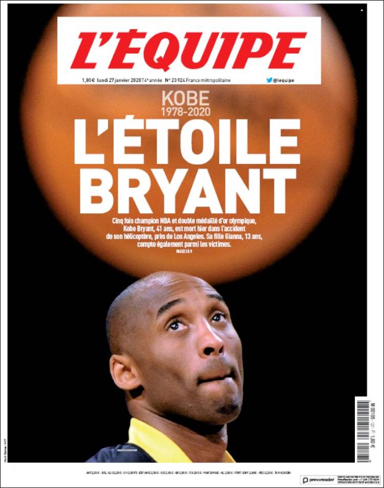 Portadas de diarios deportivos del mundo del 27 de enero del 2020