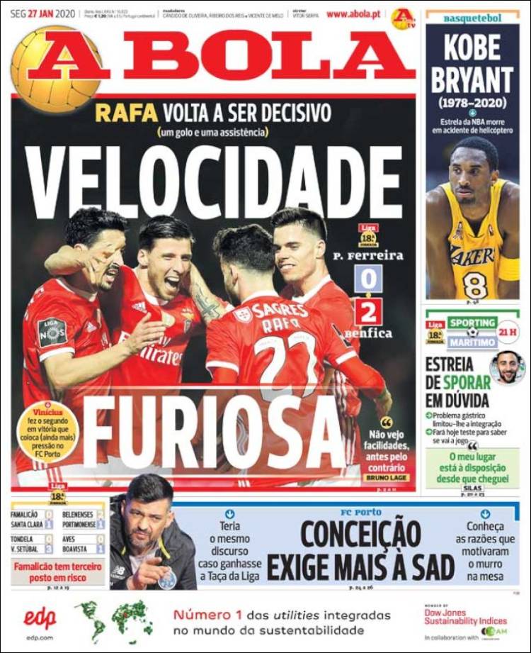 Portadas de diarios deportivos del mundo del 27 de enero del 2020