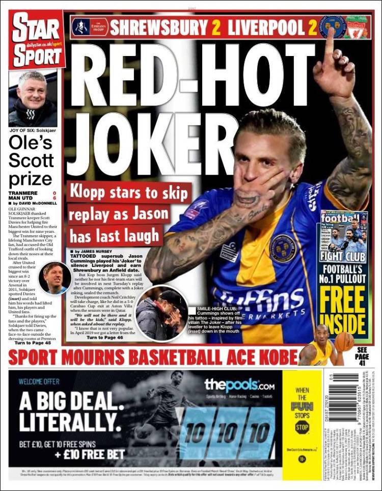 Portadas de diarios deportivos del mundo del 27 de enero del 2020