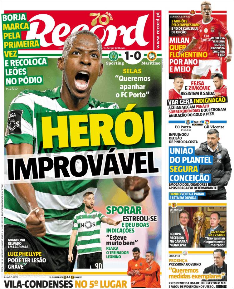 Portadas de diarios deportivos del mundo del 28 de enero del 2020