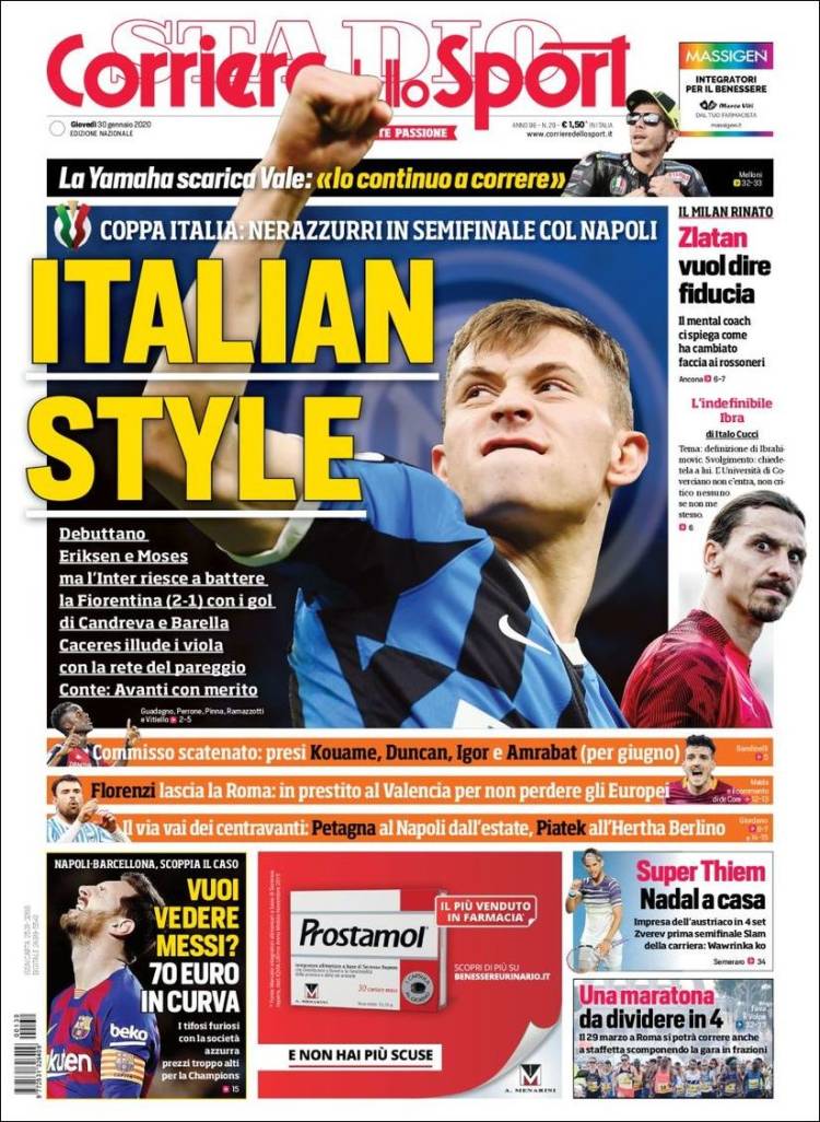 Portadas de diarios deportivos del mundo del 30 de enero del 2020