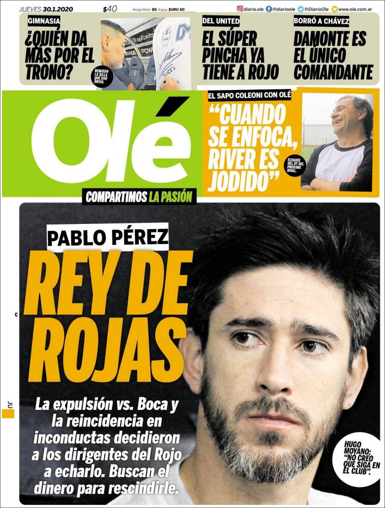 Portadas de diarios deportivos del mundo del 30 de enero del 2020