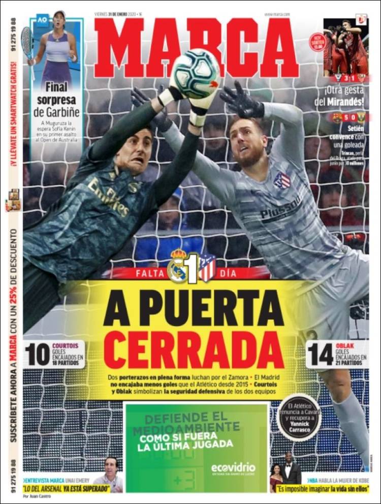 Portadas de diarios deportivos del mundo del 31 de enero del 2020