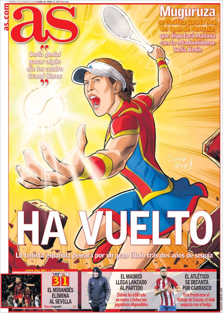 Portadas de diarios deportivos del mundo del 31 de enero del 2020