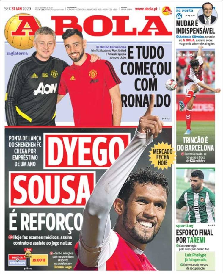 Portadas de diarios deportivos del mundo del 31 de enero del 2020