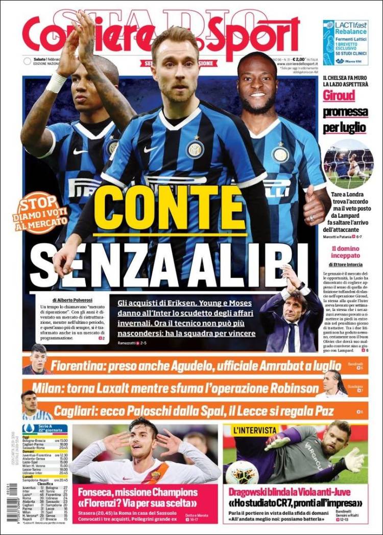 Portadas de diarios deportivos del mundo del 1 de febrero del 2020