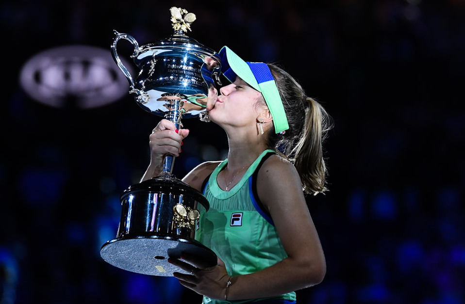 Sofía Kenin, Campeona del Abierto de Australia tras vencer a Muguruza (FOTO: AFP)