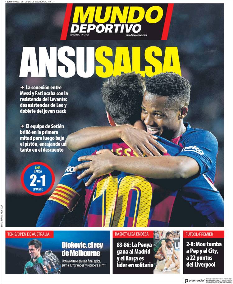 Portadas de diarios deportivos del mundo del 3 de febrero del 2020