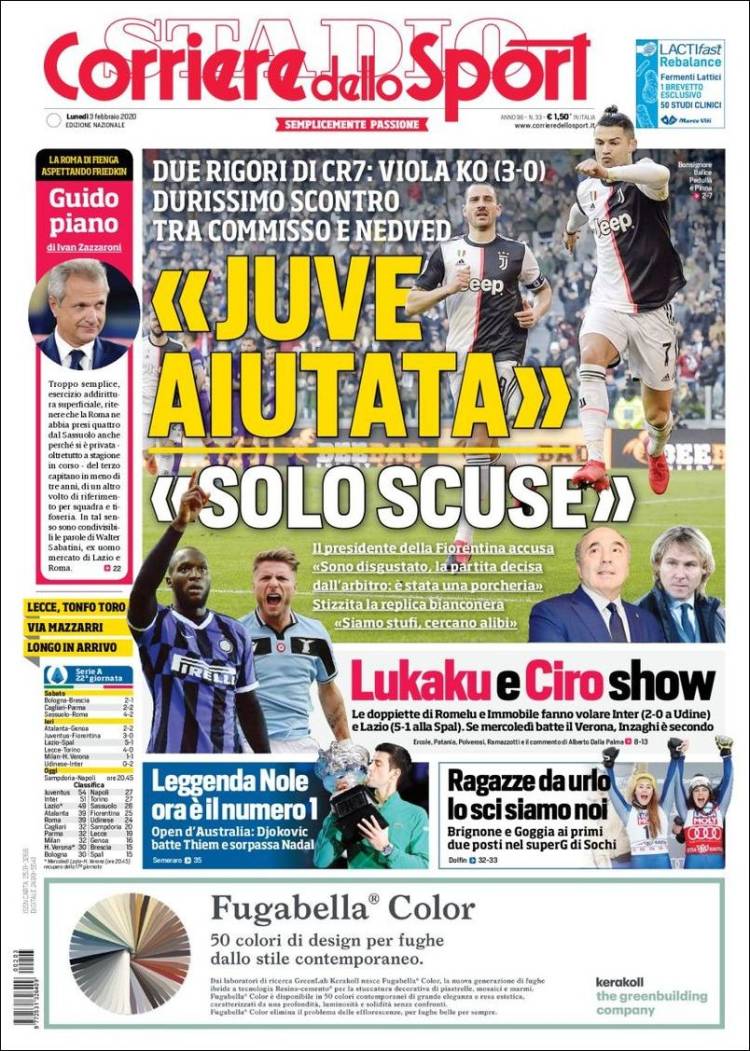 Portadas de diarios deportivos del mundo del 3 de febrero del 2020