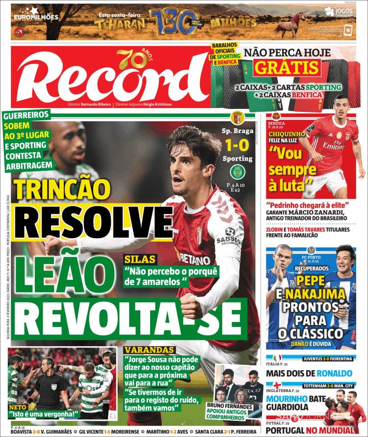 Portadas de diarios deportivos del mundo del 3 de febrero del 2020