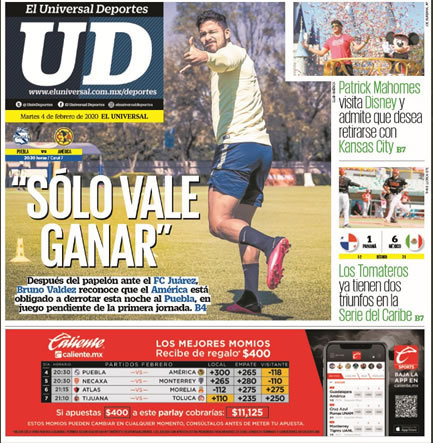 Portadas de diarios deportivos del mundo del 4 de febrero del 2020
