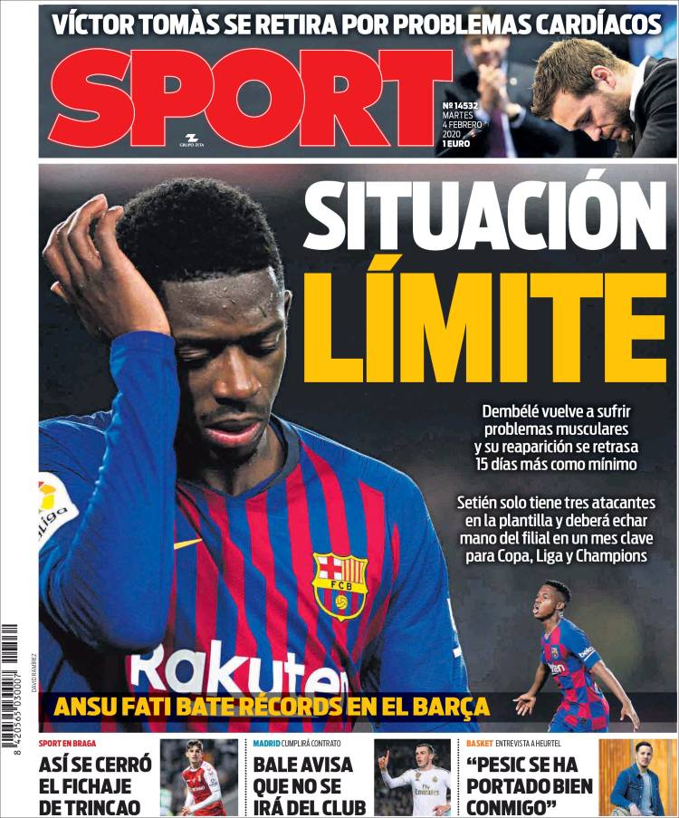 Portadas de diarios deportivos del mundo del 4 de febrero del 2020