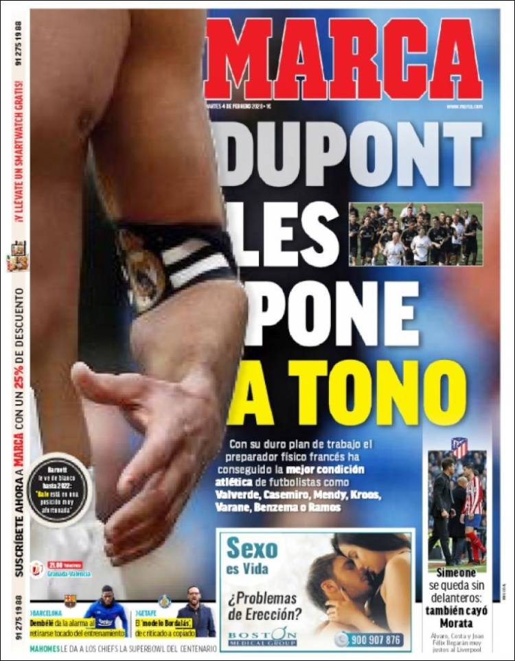 Portadas de diarios deportivos del mundo del 4 de febrero del 2020
