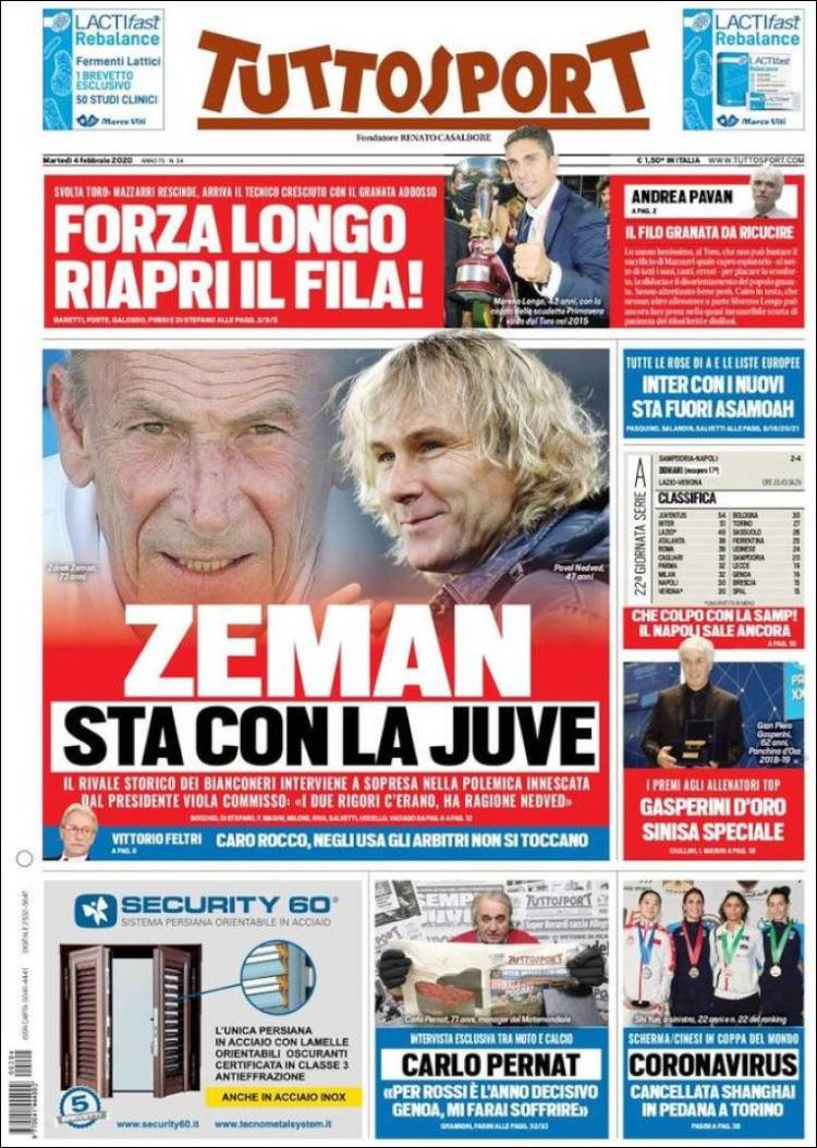 Portadas de diarios deportivos del mundo del 4 de febrero del 2020