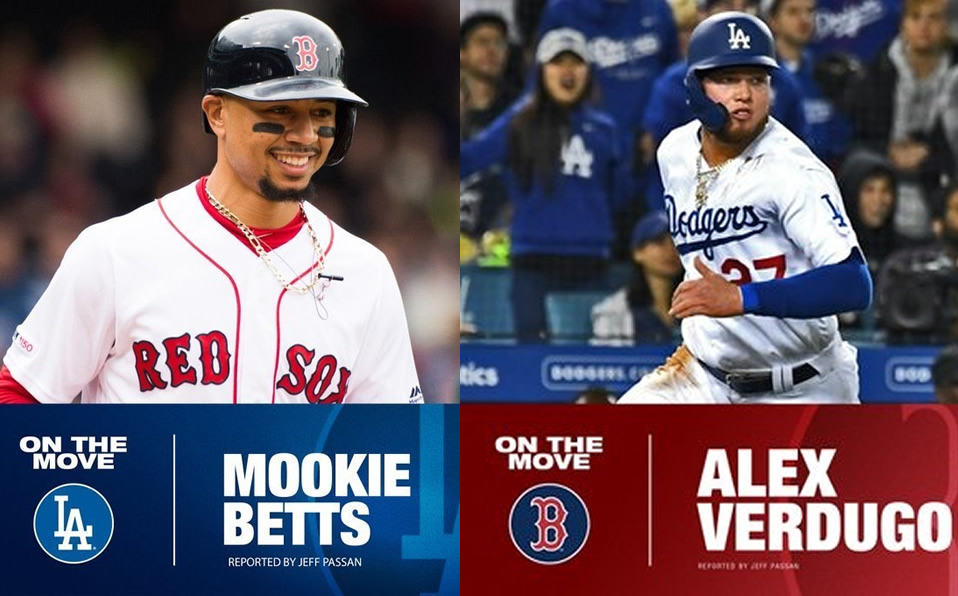 REPORTE: Mookie Betts a Dodgers; mexicano Alex Verdugo a Red Sox