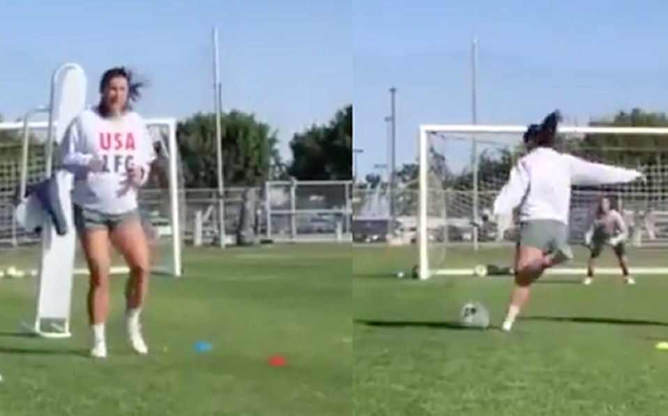 Alex Morgan sorprende anotando goles con siete meses de embarazo (Captura)