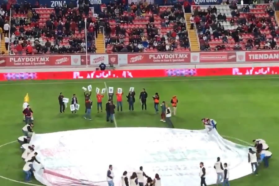 La feliz pareja aprovechó la oportunidad de que les prestaran el Estadio Victoria.