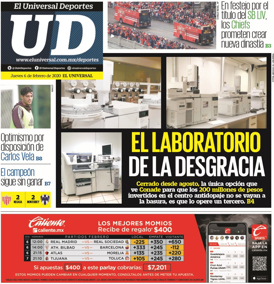 Portadas de diarios deportivos del mundo del 6 de febrero del 2020