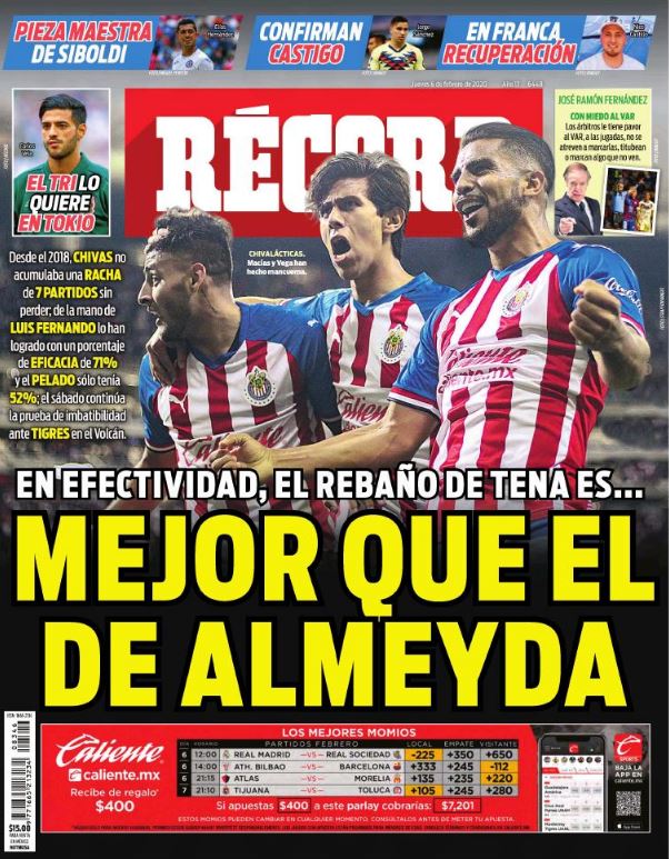 Portadas de diarios deportivos del mundo del 6 de febrero del 2020