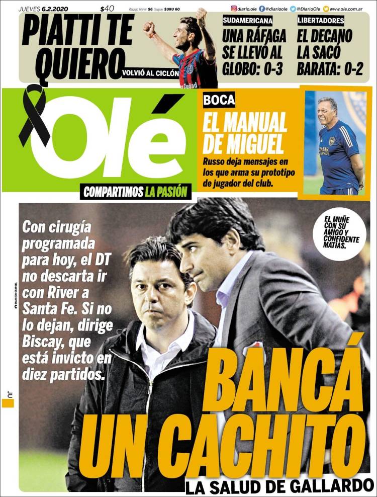 Portadas de diarios deportivos del mundo del 6 de febrero del 2020