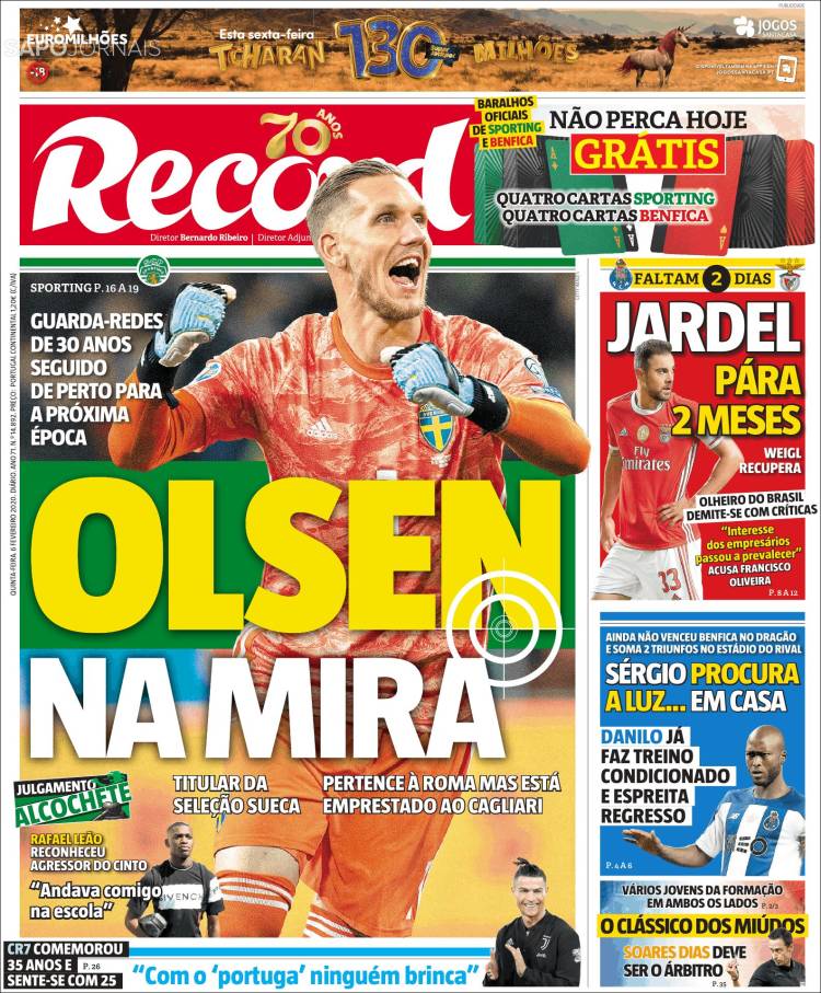 Portadas de diarios deportivos del mundo del 6 de febrero del 2020