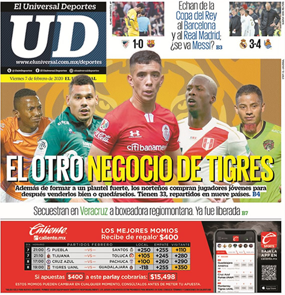Portadas de diarios deportivos del mundo del 7 de febrero del 2020