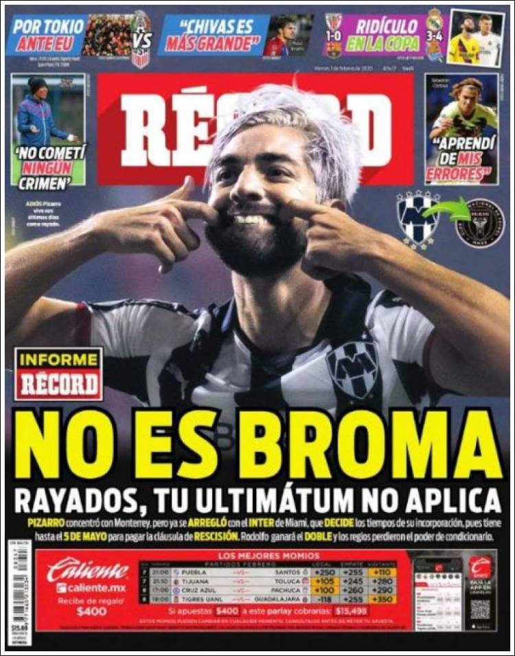 Portadas de diarios deportivos del mundo del 7 de febrero del 2020