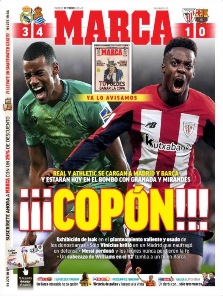 Portadas de diarios deportivos del mundo del 7 de febrero del 2020